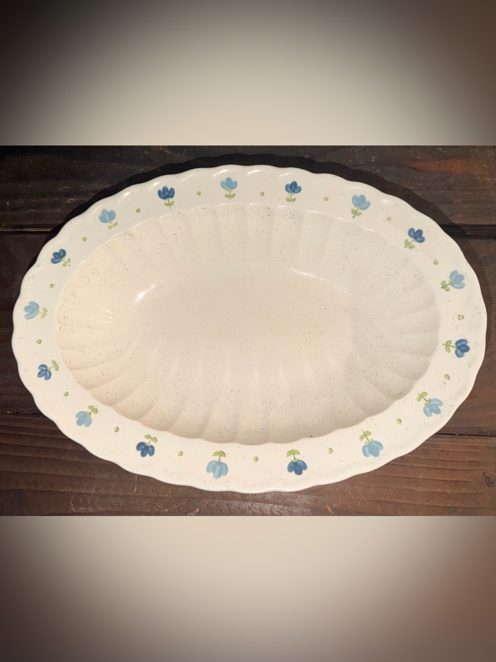 VTG 1959 Metlox Vernon Ware True Blue Bowl 8”x 11.25”x 2” Great Condition